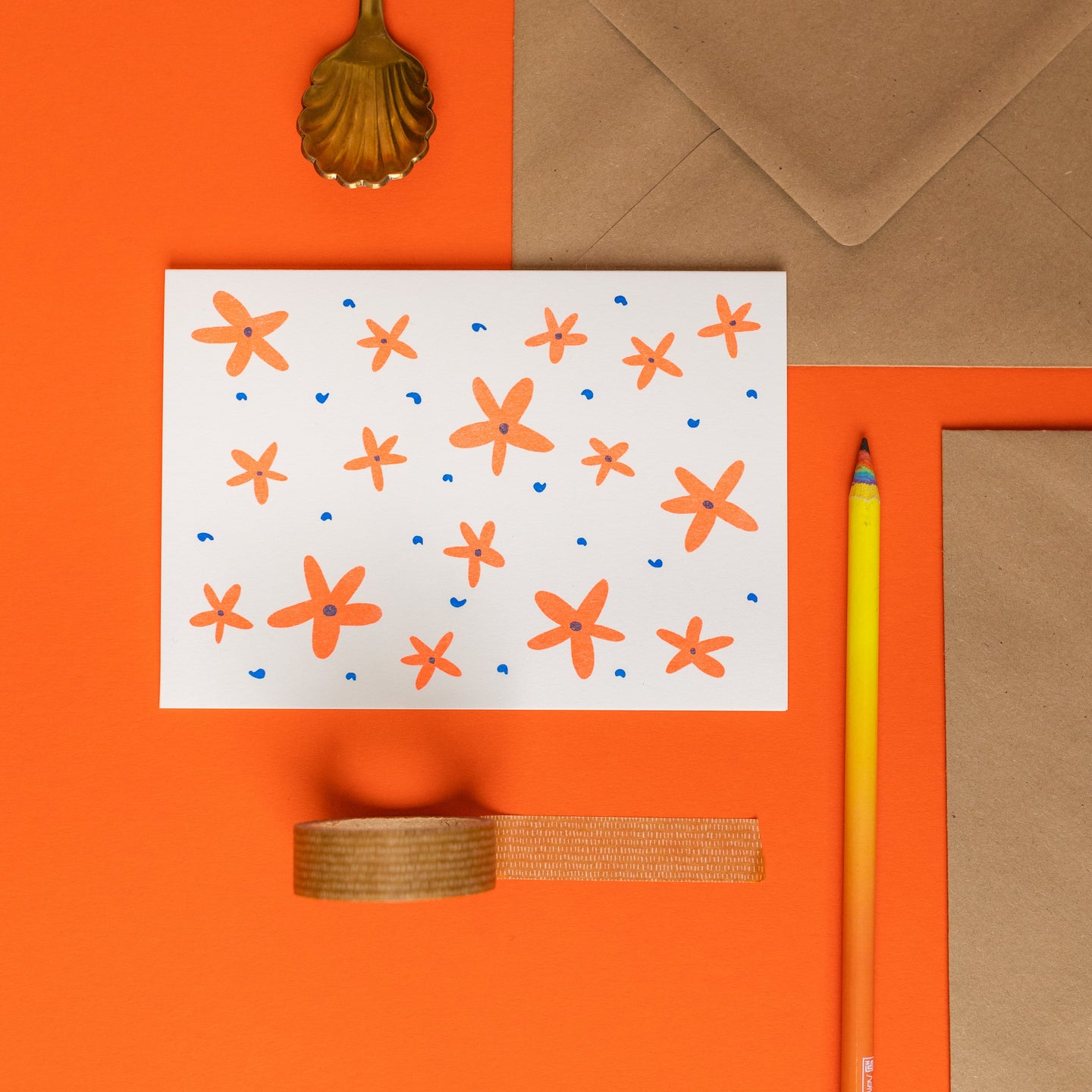 Carte Orange flowers