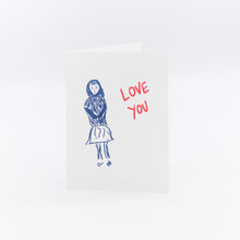 Charger l&#39;image dans la galerie, Carte Girl says &quot;love you&quot;
